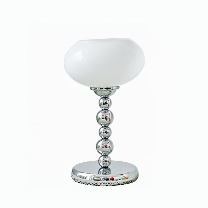 OrbitLume™ Tischlampe – Retro Space-Age Designlampe aus Glas & Chrom