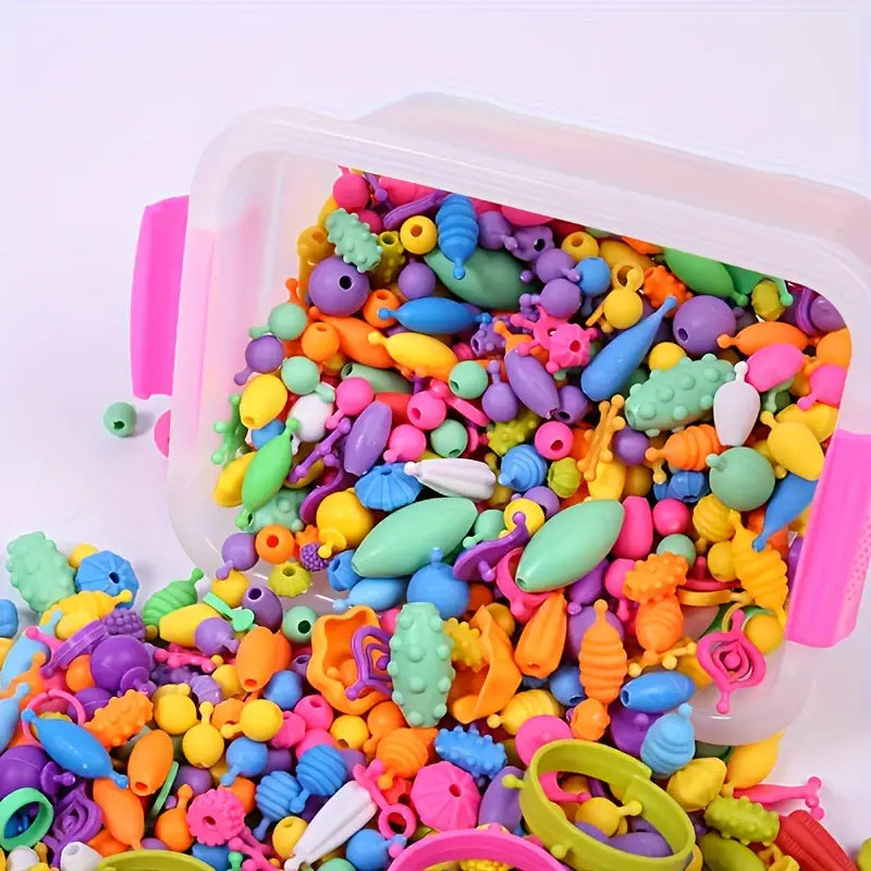 ColorfulBead Haven™ Schmuck-Bastelset für Kinder – 500+ Perlen, Armband- & Halsketten-Set
