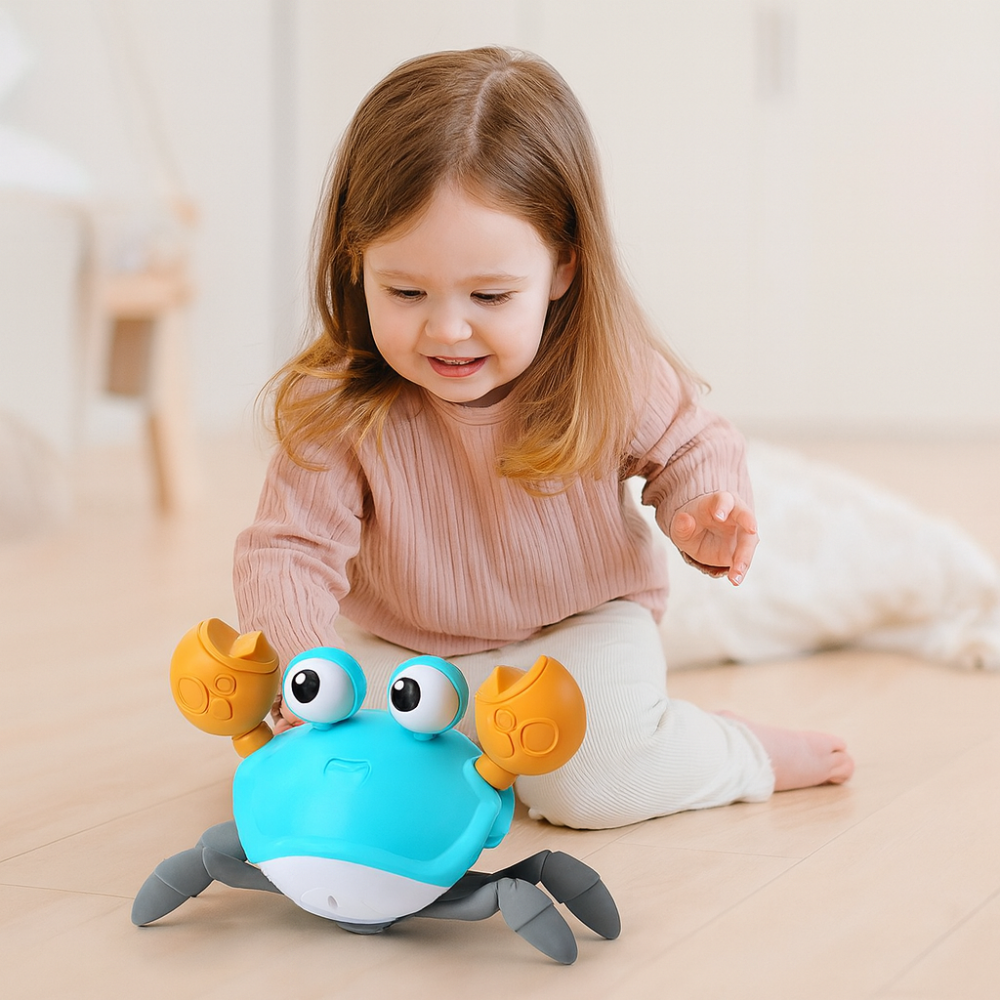 CrustaceanJoy™ Krabbelnde Krabbe Babyspielzeug – Interaktives Musik- & Lichtspielzeug zum Krabbelnlernen