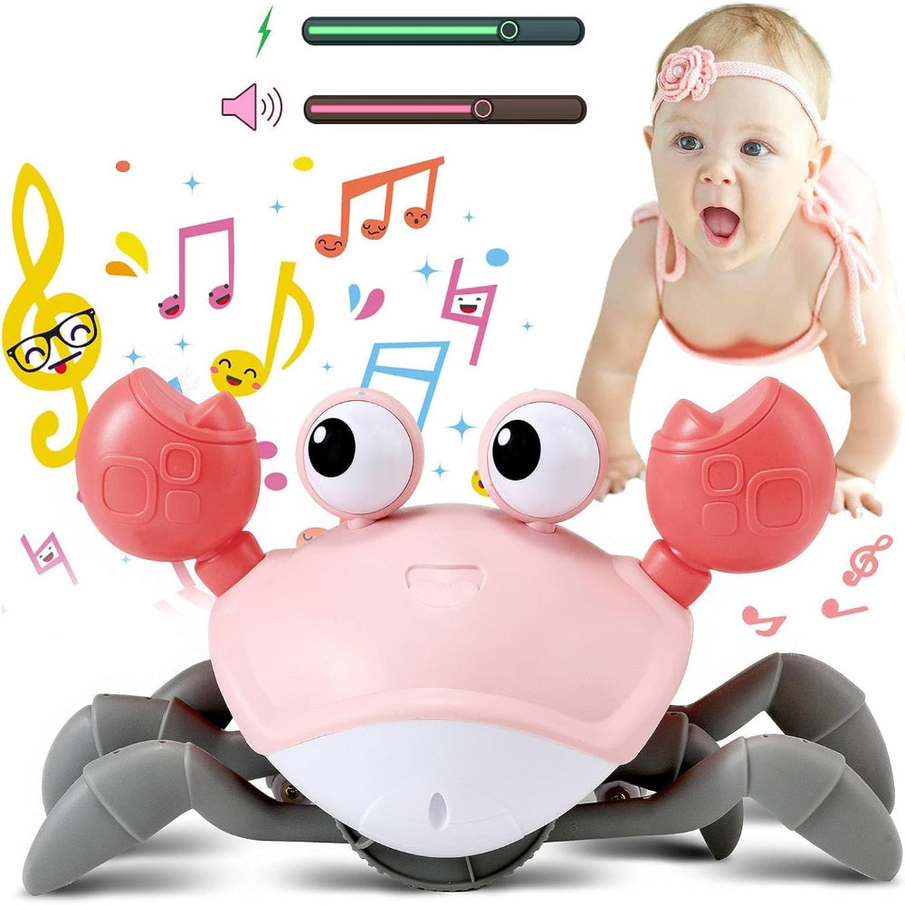 CrustaceanJoy™ Krabbelnde Krabbe Babyspielzeug – Interaktives Musik- & Lichtspielzeug zum Krabbelnlernen