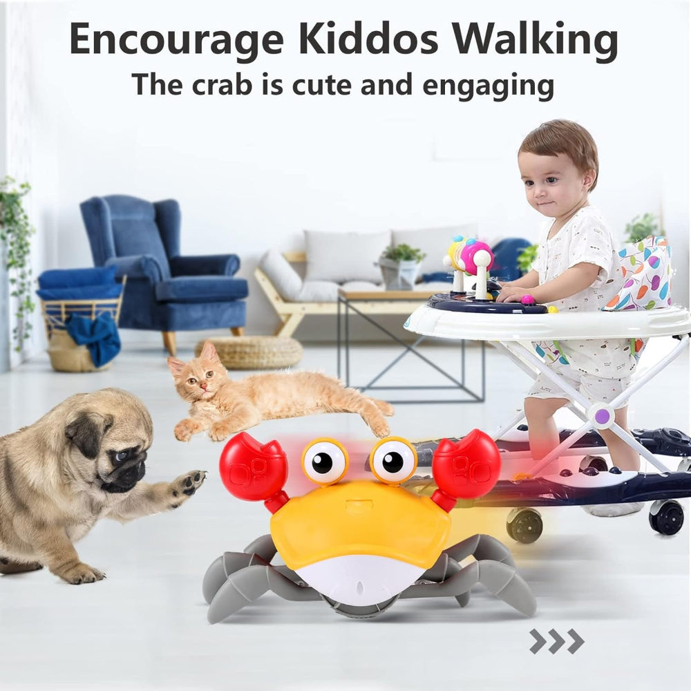 CrustaceanJoy™ Krabbelnde Krabbe Babyspielzeug – Interaktives Musik- & Lichtspielzeug zum Krabbelnlernen