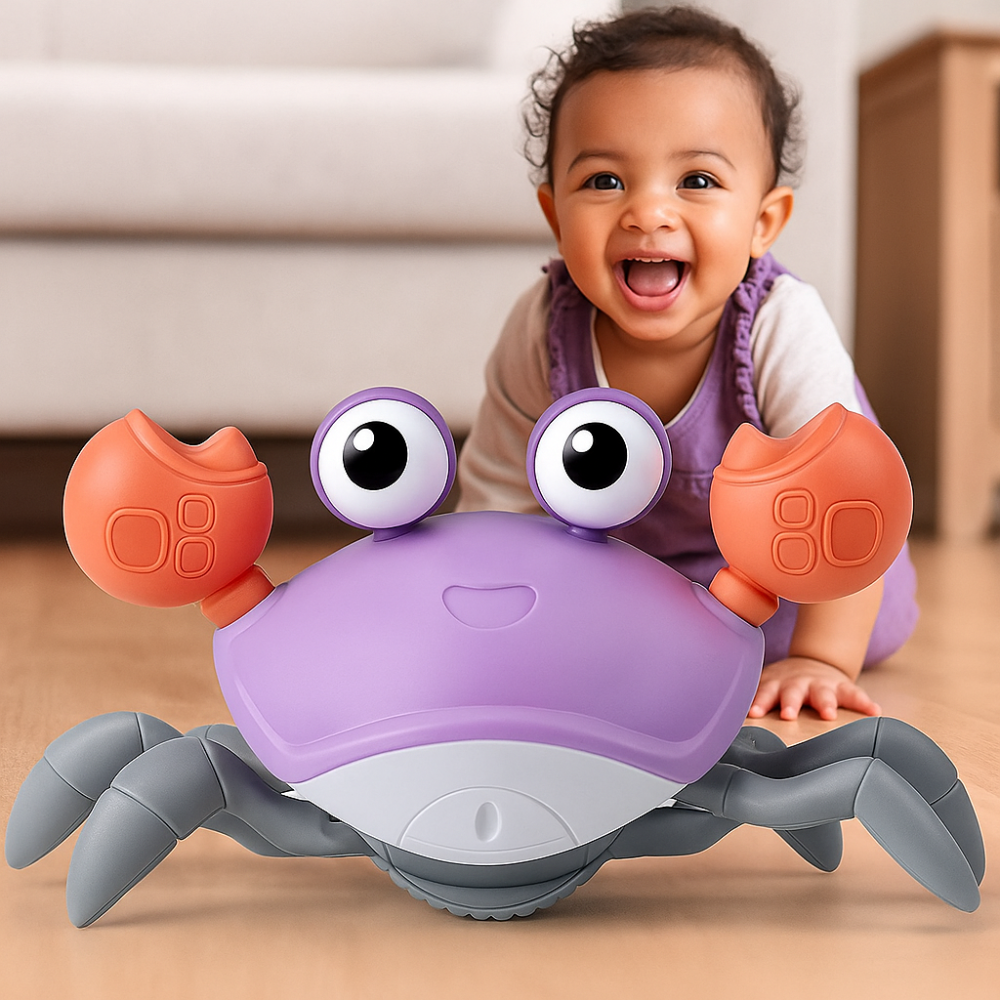 CrustaceanJoy™ Krabbelnde Krabbe Babyspielzeug – Interaktives Musik- & Lichtspielzeug zum Krabbelnlernen