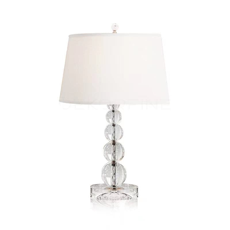 CrystalSphere™ Tischlampe – Elegante Designlampe mit Kristallkugel & warmem Stoffschirm