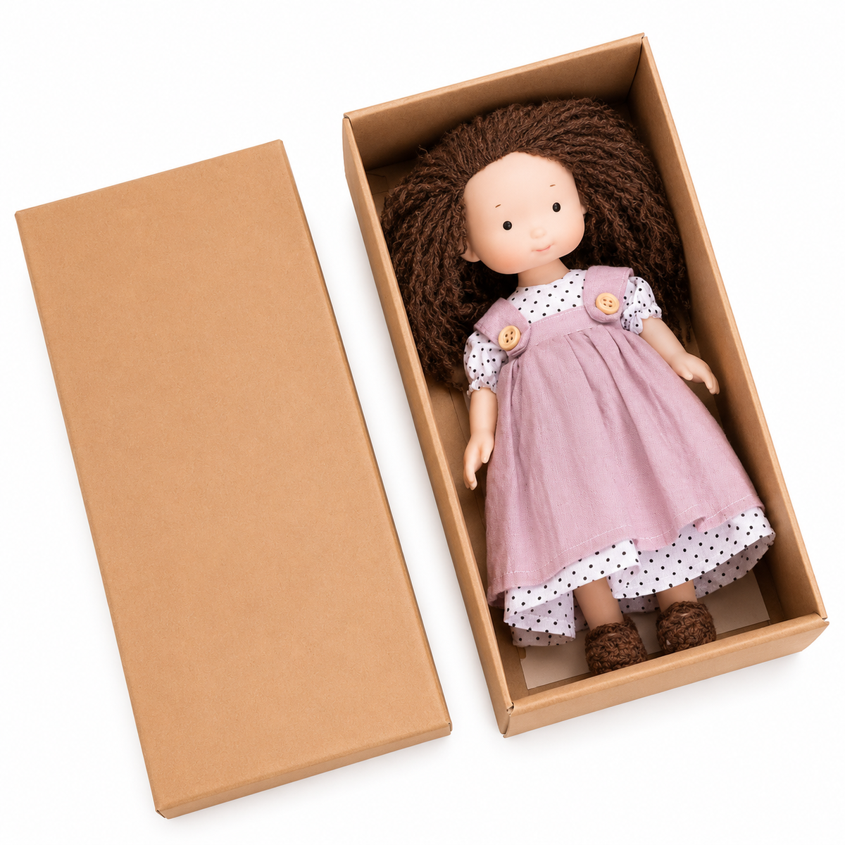 CuddlyCharm™ Plüsch-Anziehpuppe – 30cm Kuschelpuppe mit Zubehör & Geschenkbox