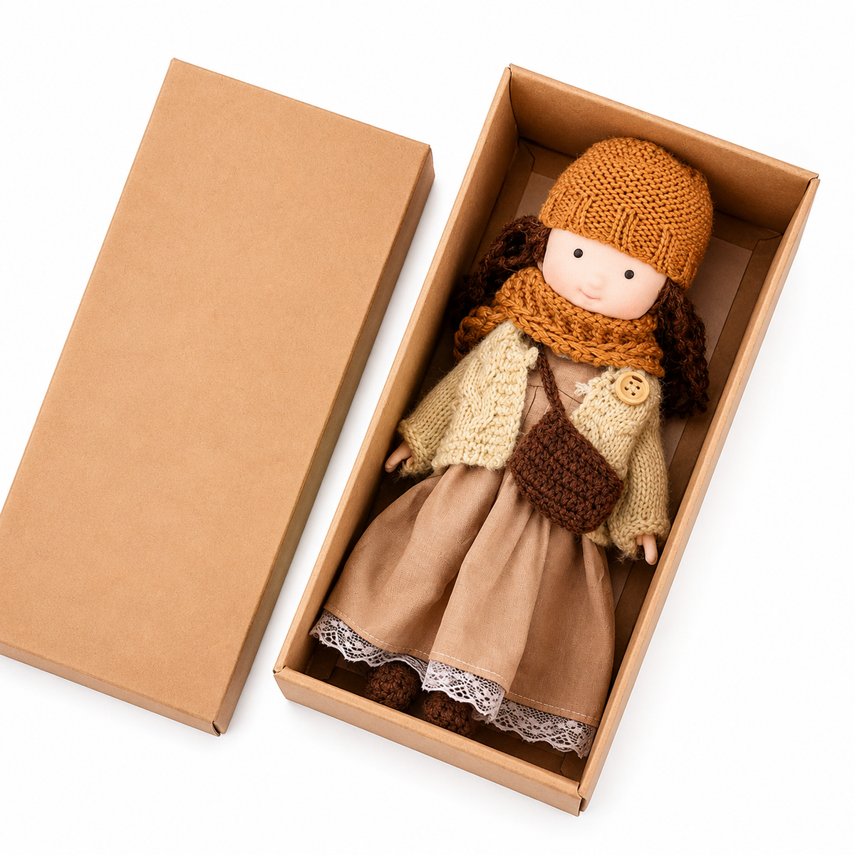 CuddlyCharm™ Plüsch-Anziehpuppe – 30cm Kuschelpuppe mit Zubehör & Geschenkbox