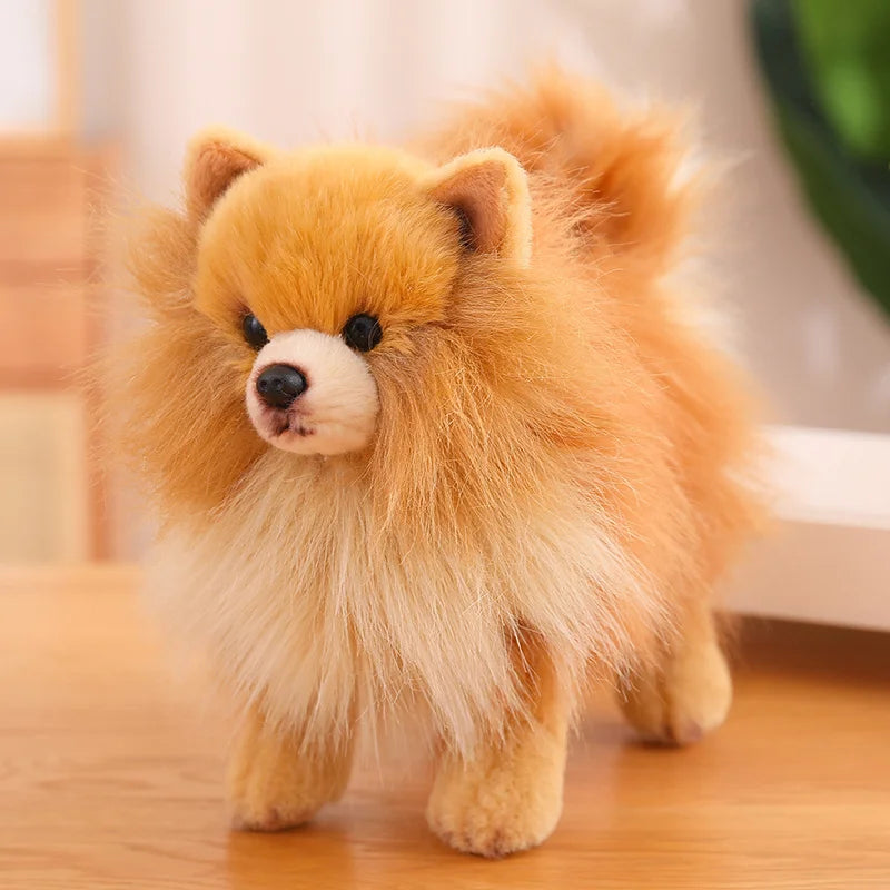 PuffyPomeranian™ – Flauschiger Pomeranian Plüschhund | Ultra-Weiches Kuscheltier für Kinder (30 cm)