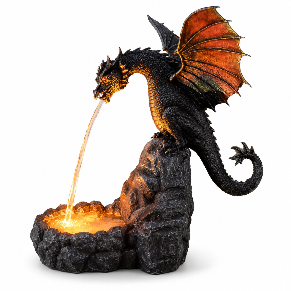 Draconis™ – Mystischer Drachen-Gartenbrunnen | Fantasie-Wasserskulptur für Garten & Terrasse - Less Goods