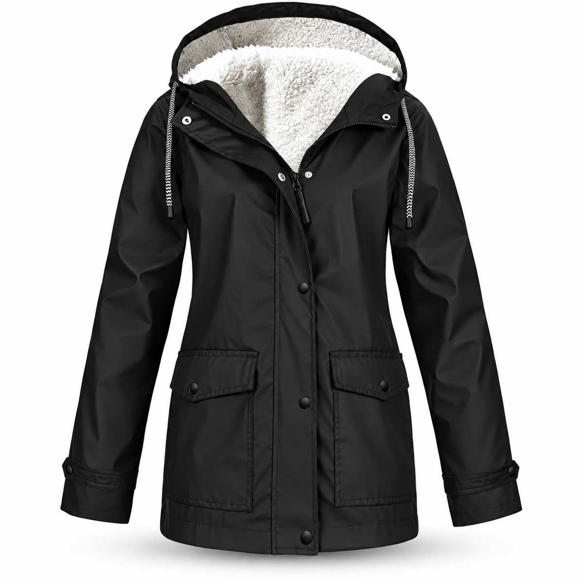 DrizzleGlow™ Wasserdichte Fleecejacke für Damen – Warmes Innenfutter & Regenjacke für Herbst & Winter