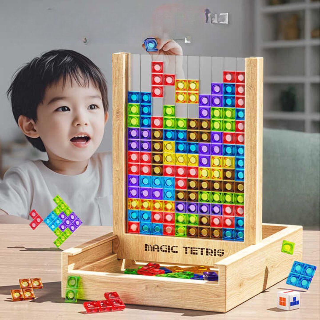 EcoBlockTetris™ – Nachhaltiges Tetris Holzpuzzle | Lernspiel für Kinder & Erwachsene