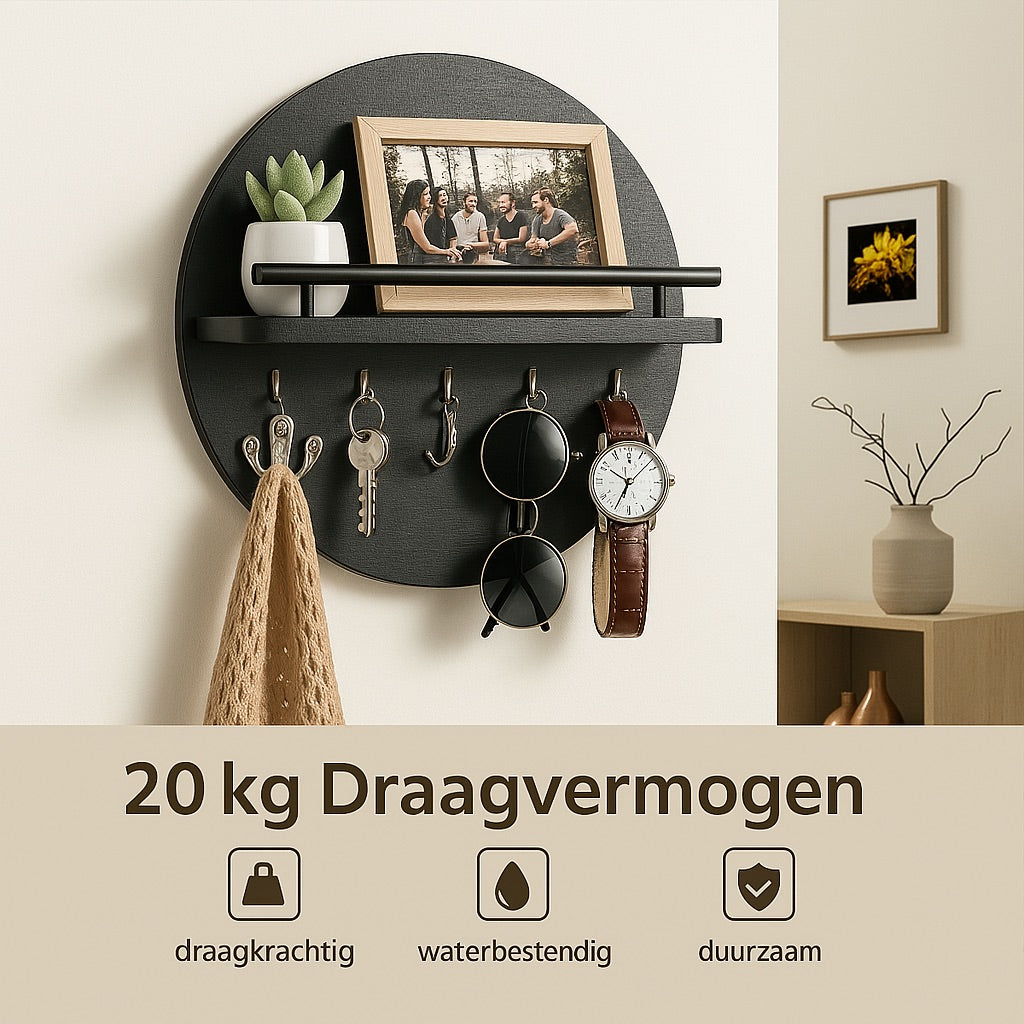 EcoWood™ – Runder Holz-Schlüsselhalter für die Wand | Nachhaltiger Wandorganizer