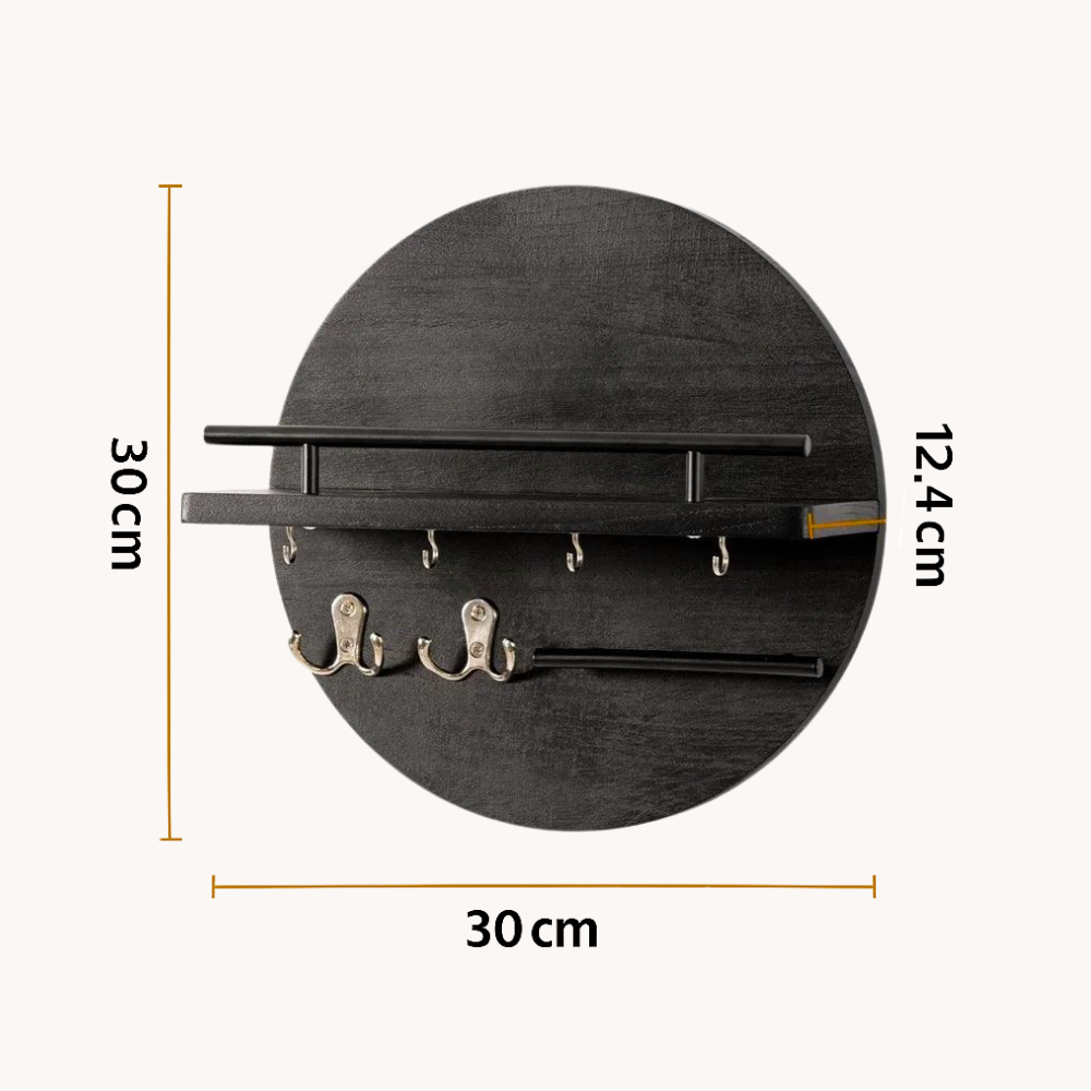 EcoWood™ – Runder Holz-Schlüsselhalter für die Wand | Nachhaltiger Wandorganizer
