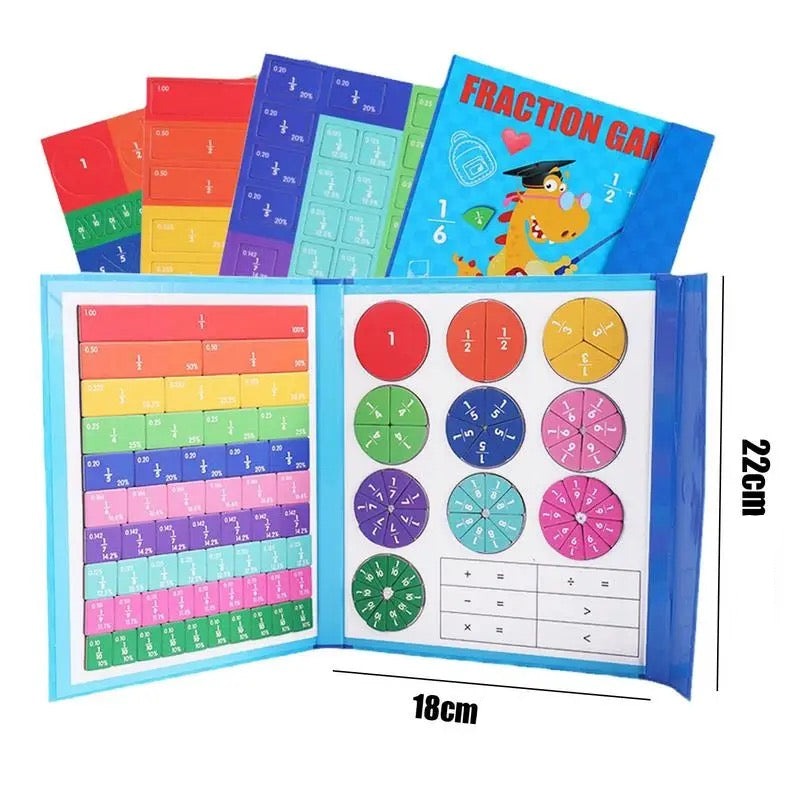 EduMagnet™ Magnetisches Bruchrechen-Lernboard – Farbenfrohes Mathematikspiel für Kinder