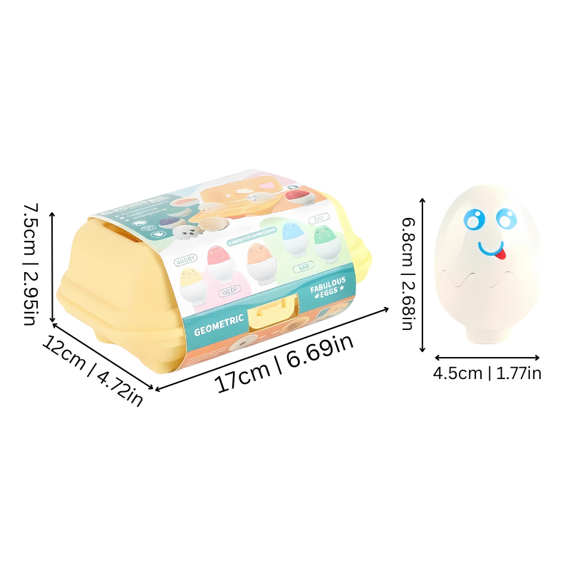 EggMatch™ Lern-Eier | Montessori Farb- & Formen-Matching Spielzeug für Kleinkinder
