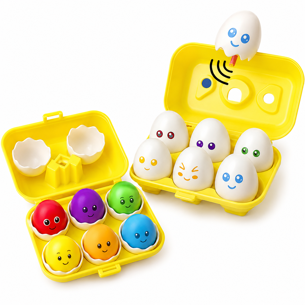 EggMatch™ Lern-Eier | Montessori Farb- & Formen-Matching Spielzeug für Kleinkinder