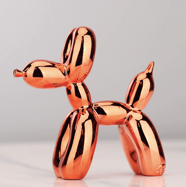 ElectraArt™ – Moderne Ballonhund Skulptur in elektroplattierter Hochglanz-Optik