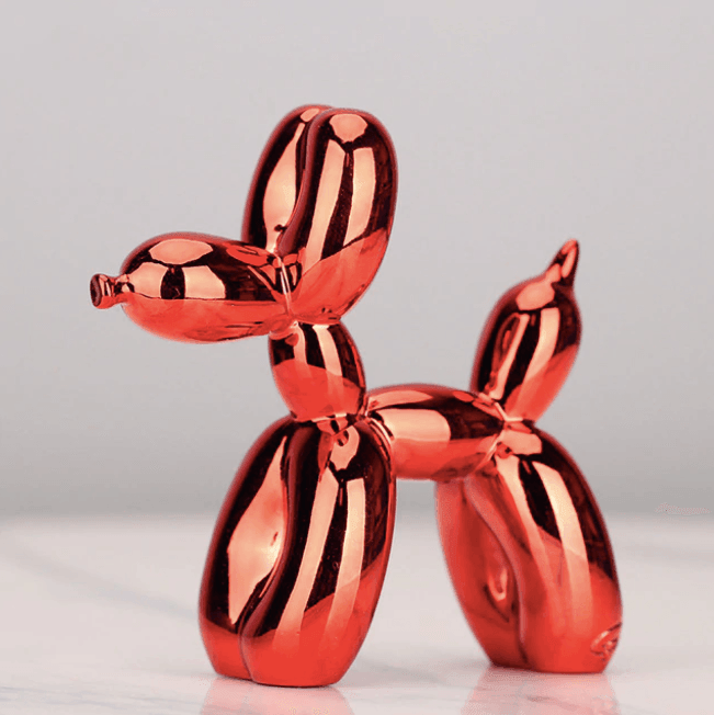 ElectraArt™ – Moderne Ballonhund Skulptur in elektroplattierter Hochglanz-Optik