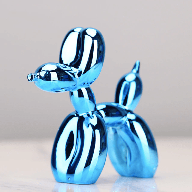 ElectraArt™ – Moderne Ballonhund Skulptur in elektroplattierter Hochglanz-Optik