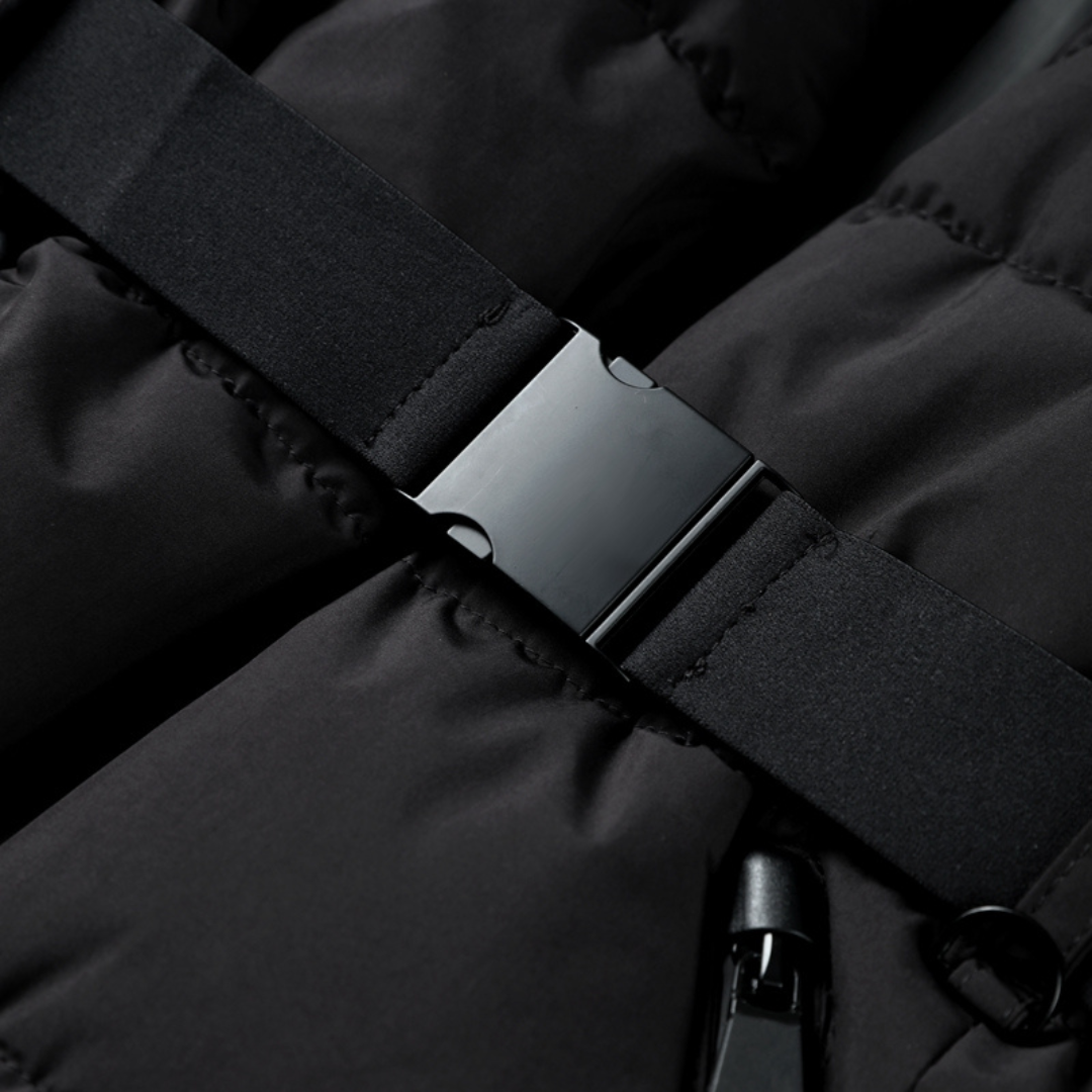 Sylvara™ Damen Winterjacke – Wasserdichte Steppjacke mit Taillengürtel & Hochkragen