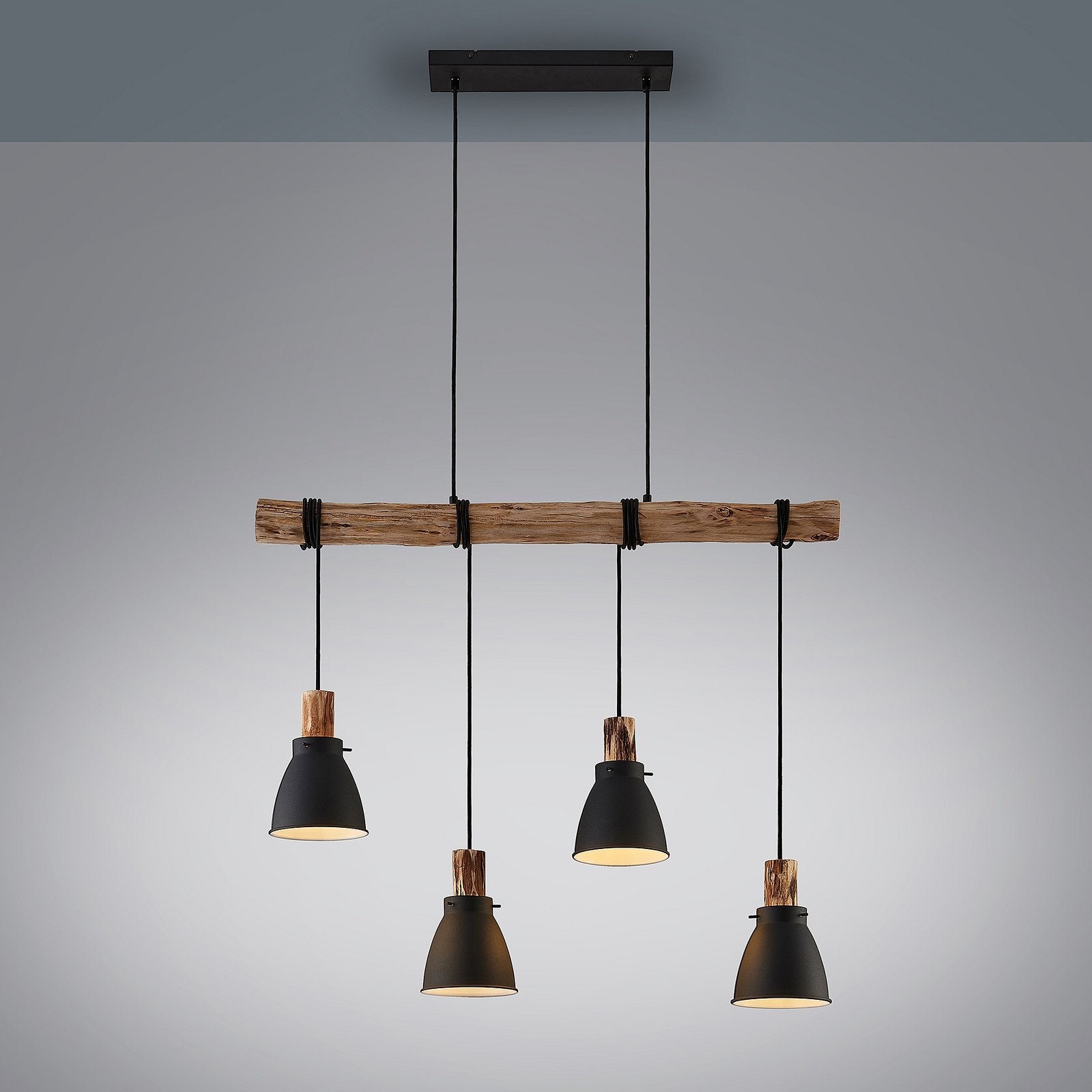 EucalyptusGlow™ – Rustikale Pendelleuchte aus Holz & Metall für Esszimmer & Küche