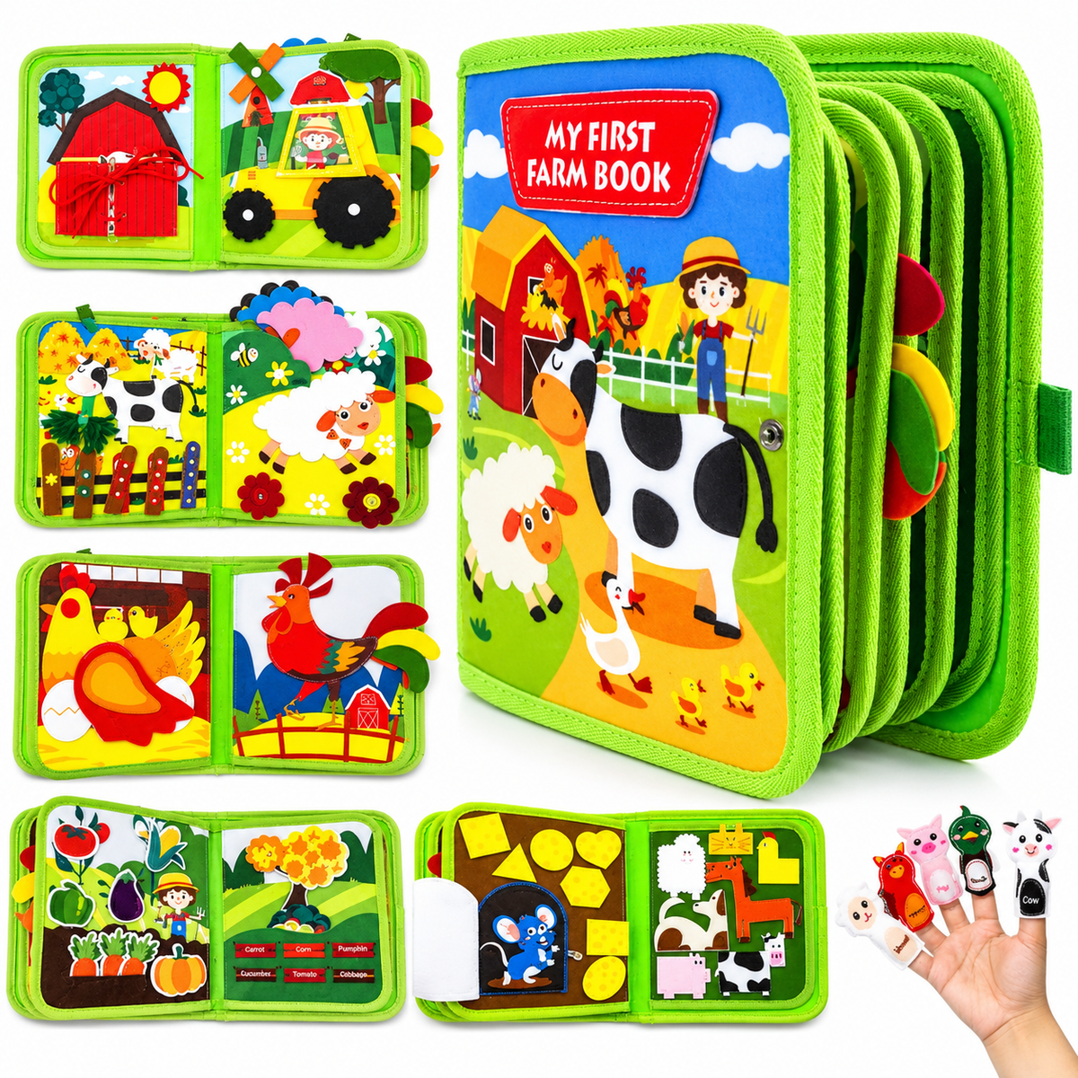 FarmVista™ Interaktives Kinderbuch – Lernbuch über Bauernhoftiere, Sprachförderung ab 1 Jahr