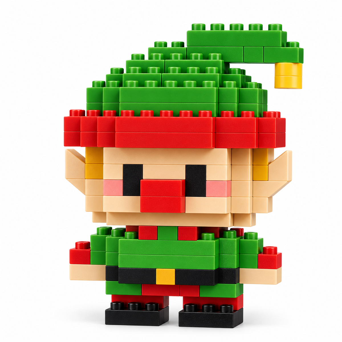 FestiveBlocks™ Mini Baustein Set – Weihnachtliches Konstruktionsspielzeug mit Santa, Baum & Schlitten | ABS Mini-Bausteine ab 6 Jahren
