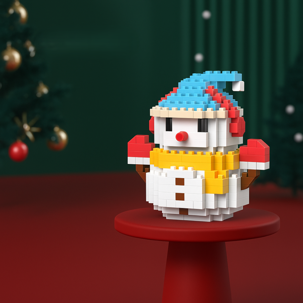 FestiveBlocks™ Mini Baustein Set – Weihnachtliches Konstruktionsspielzeug mit Santa, Baum & Schlitten | ABS Mini-Bausteine ab 6 Jahren