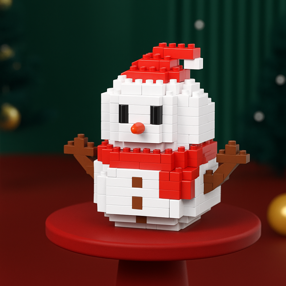 FestiveBlocks™ Mini Baustein Set – Weihnachtliches Konstruktionsspielzeug mit Santa, Baum & Schlitten | ABS Mini-Bausteine ab 6 Jahren