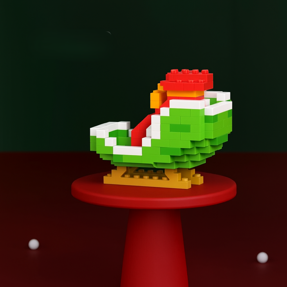 FestiveBlocks™ Mini Baustein Set – Weihnachtliches Konstruktionsspielzeug mit Santa, Baum & Schlitten | ABS Mini-Bausteine ab 6 Jahren