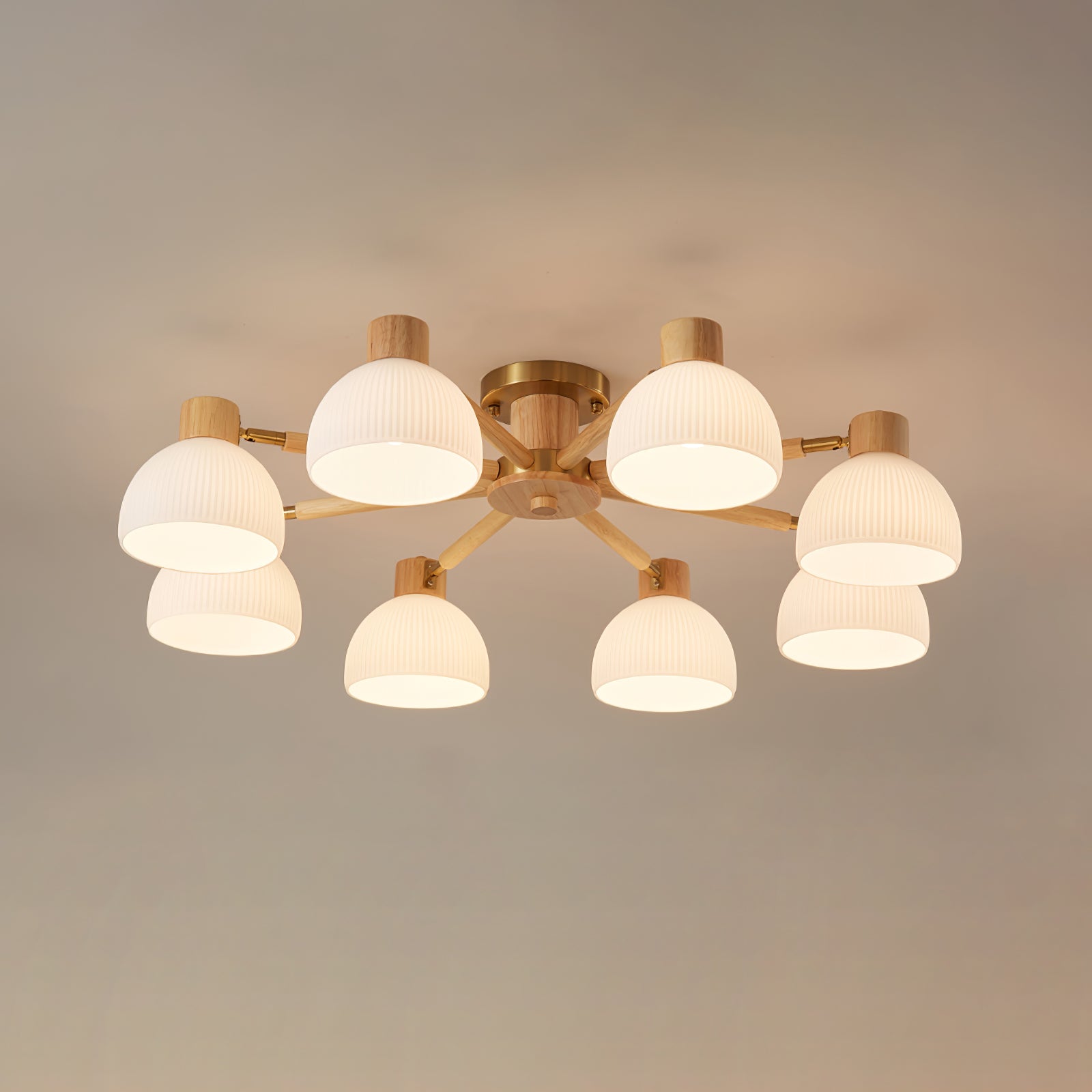 IgniteFlare™ Deckenleuchte – Industrieller Holz-Glas Kronleuchter mit warmem Licht