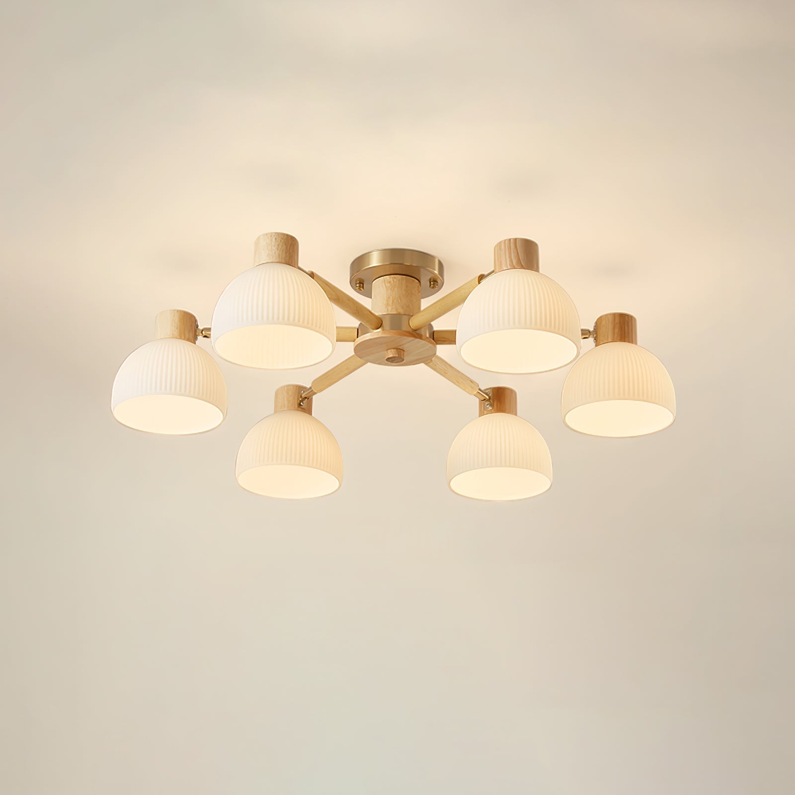 IgniteFlare™ Deckenleuchte – Industrieller Holz-Glas Kronleuchter mit warmem Licht
