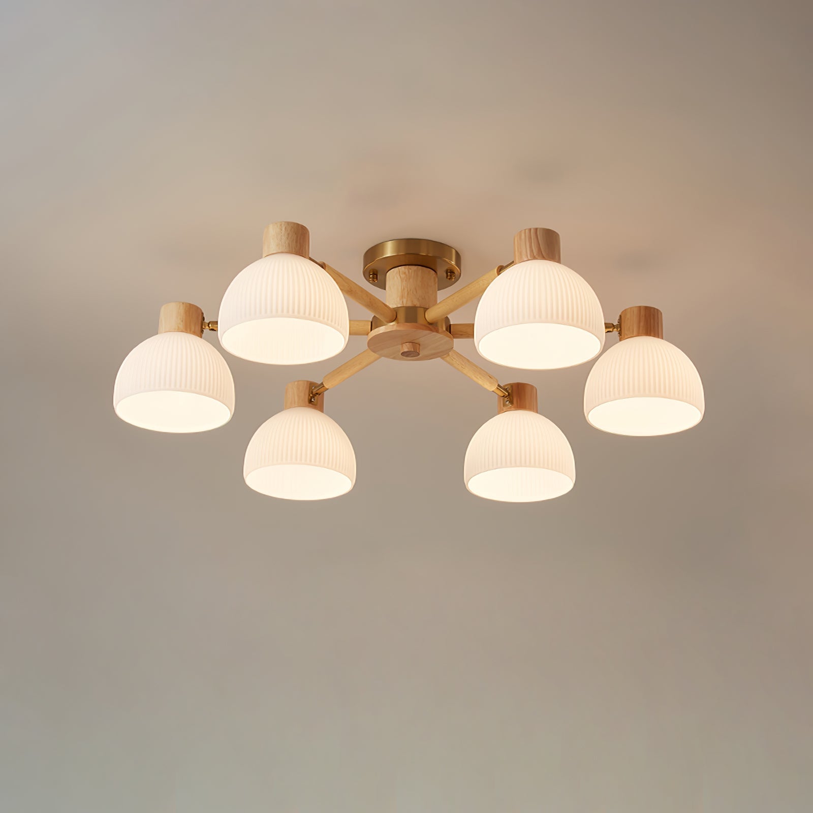 IgniteFlare™ Deckenleuchte – Industrieller Holz-Glas Kronleuchter mit warmem Licht
