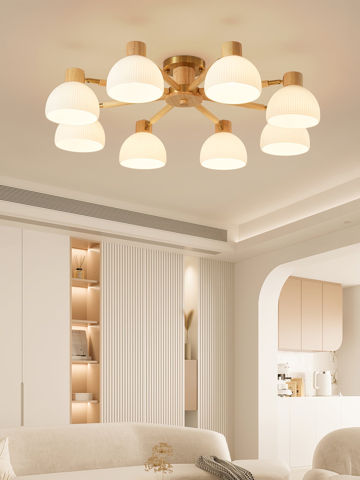 IgniteFlare™ Deckenleuchte – Industrieller Holz-Glas Kronleuchter mit warmem Licht