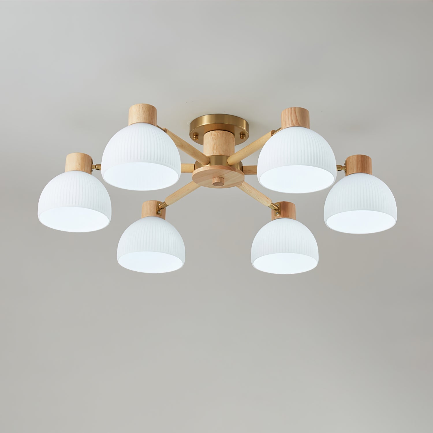IgniteFlare™ Deckenleuchte – Industrieller Holz-Glas Kronleuchter mit warmem Licht