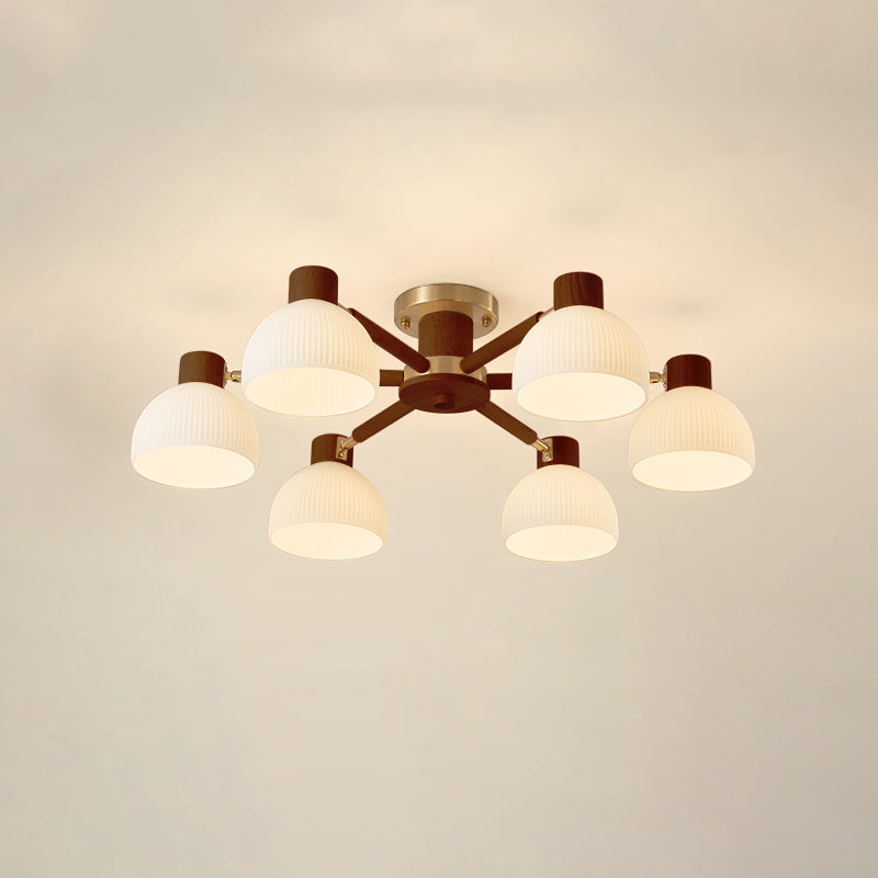 IgniteFlare™ Deckenleuchte – Industrieller Holz-Glas Kronleuchter mit warmem Licht