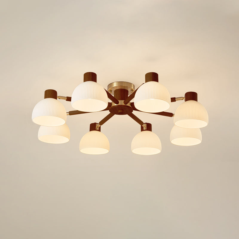 IgniteFlare™ Deckenleuchte – Industrieller Holz-Glas Kronleuchter mit warmem Licht