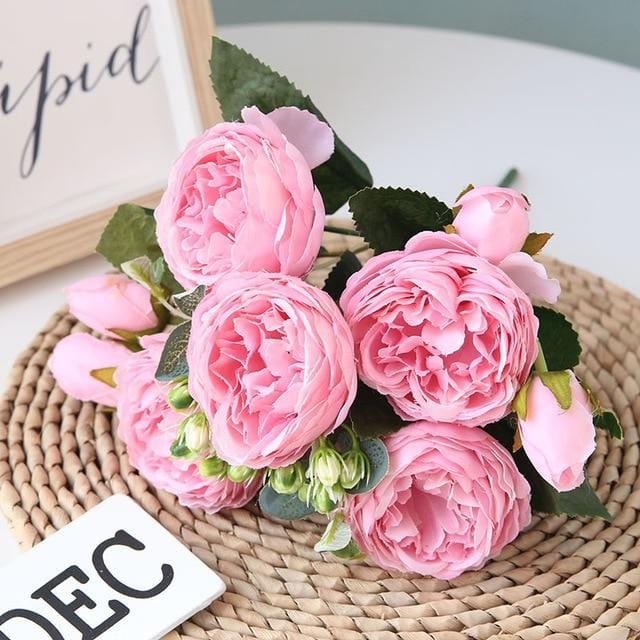 FloralVista™ – Eleganter künstlicher Pfingstrosenstrauß für stilvolle Dekoration