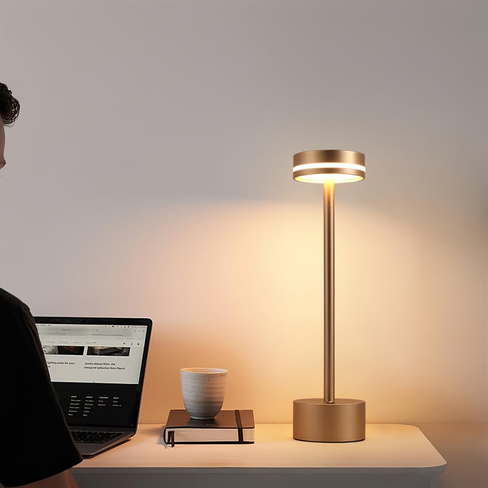 FunRadiance™ Tischlampe – Kabellose LED-Designlampe mit warmem Licht für Innen & Außen