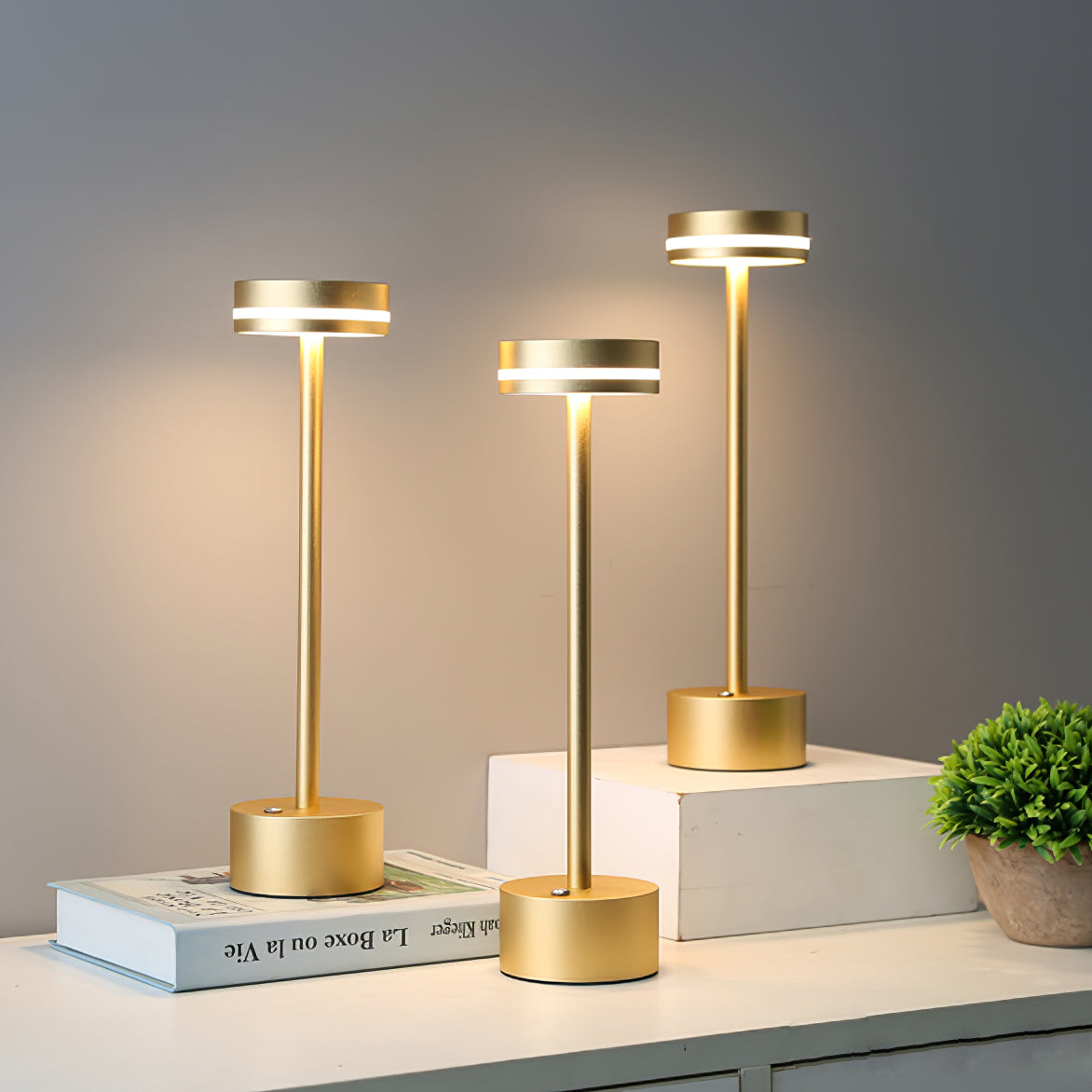 FunRadiance™ Tischlampe – Kabellose LED-Designlampe mit warmem Licht für Innen & Außen