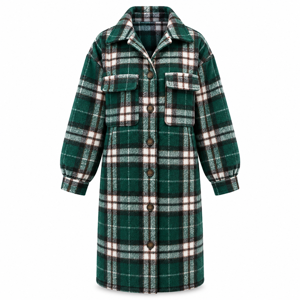 Oversized™ – Wollmix Mantel Damen | Kariert, Knielang & Stilvoll für Herbst & Winter