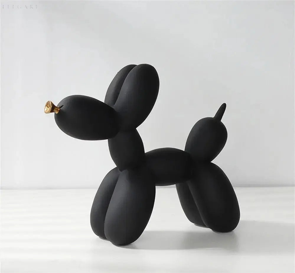 PuffGlow™ – Ballonhund-Skulptur mit goldener Schnauze im modernen Design