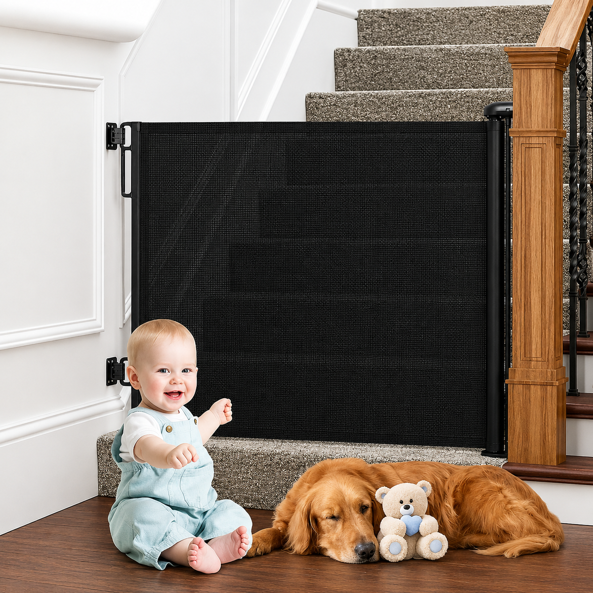 HavenGate™ Retractable Safety Gate – Ausziehbares Sicherheitsgitter für Kinder & Haustiere, bis 140 cm