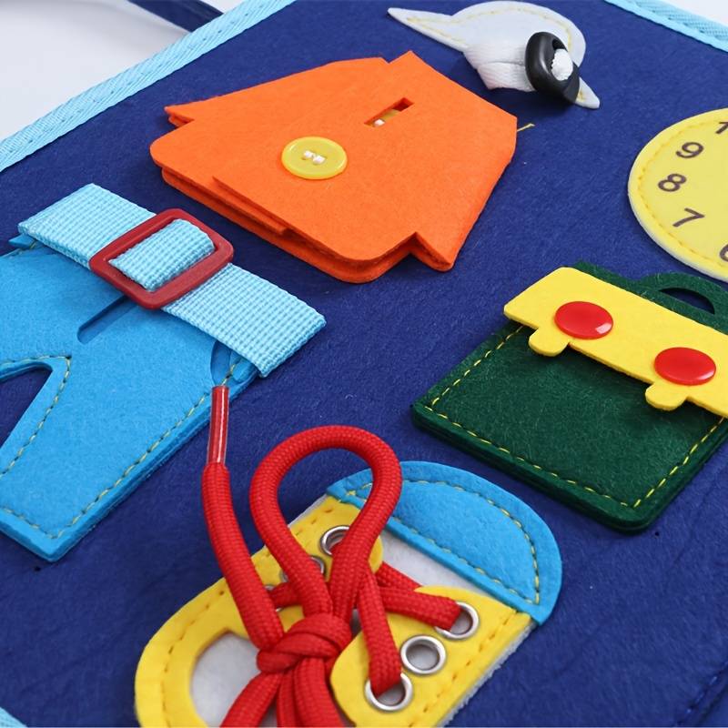 Interactive Montessori Learning Book™ – Interaktives Lernbuch für Kinder mit Schleifen, Reißverschlüssen & Knöpfen zur Förderung der Feinmotorik