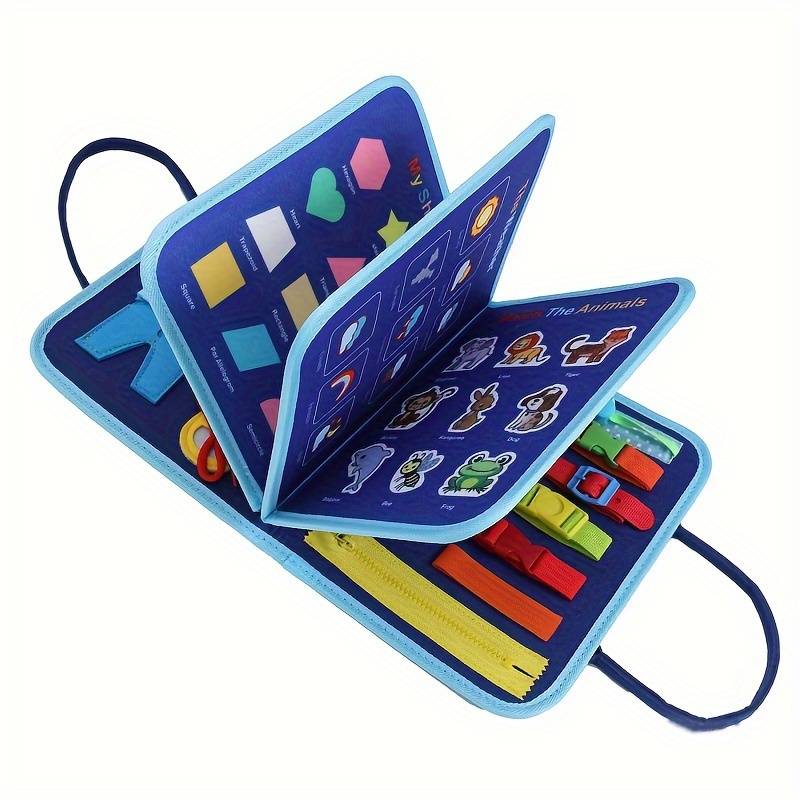 Interactive Montessori Learning Book™ – Interaktives Lernbuch für Kinder mit Schleifen, Reißverschlüssen & Knöpfen zur Förderung der Feinmotorik