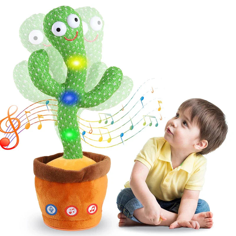 CactusTalk™ – Interaktives sprechendes Kaktus-Plüschtier | Tanzendes Kuscheltier mit Licht & Sound für Kinder