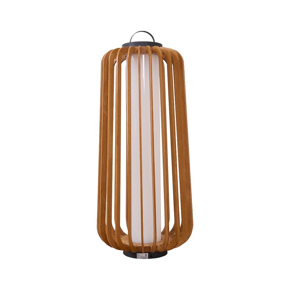 TimberGlow™ Legno Outdoor Tischleuchte – Wiederaufladbare LED-Außenlampe aus Edelstahl & Holz für Terrasse & Garten