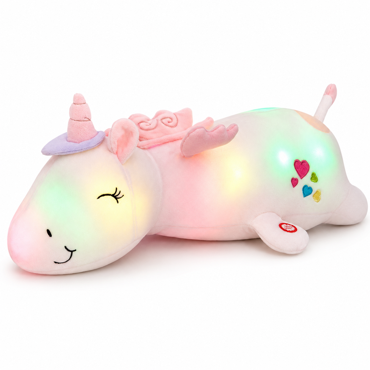 LumiGlow™ Leuchtendes Plüsch Einhorn – Weiches Kuscheltier mit Lichtfunktion, Pastellfarben