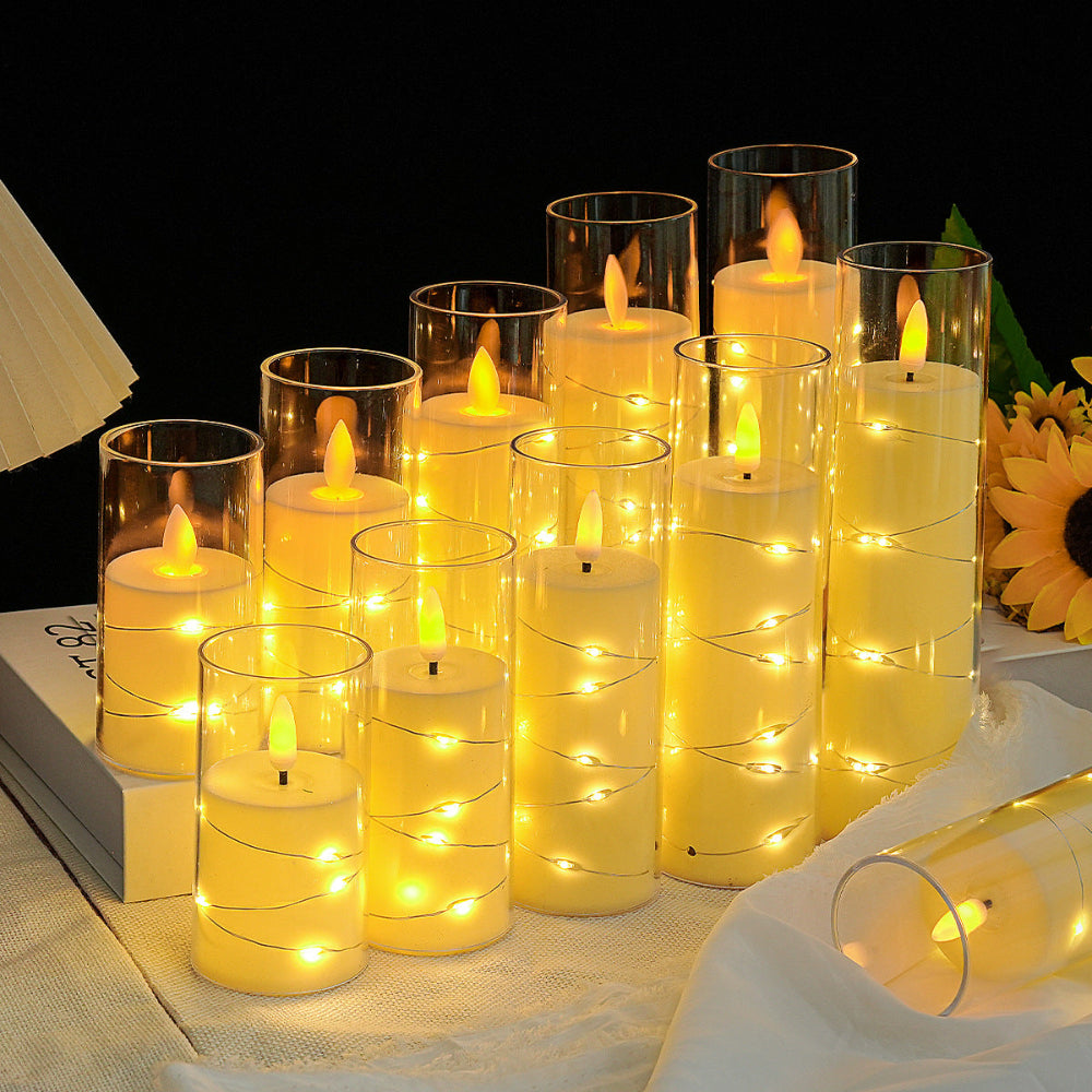 LuminaGlow™ – Elegantes LED Kerzenhalter-Set ohne Flamme mit Fernbedienung & Timer