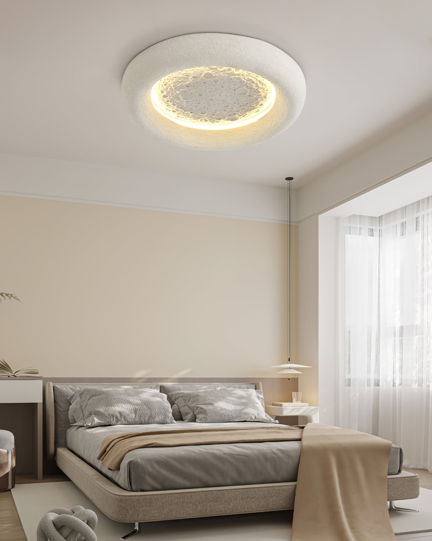 EtherealBeam™ Deckenleuchte – Mondinspirierte LED-Deckenlampe mit dimmbarem Warmlicht & Fernbedienung