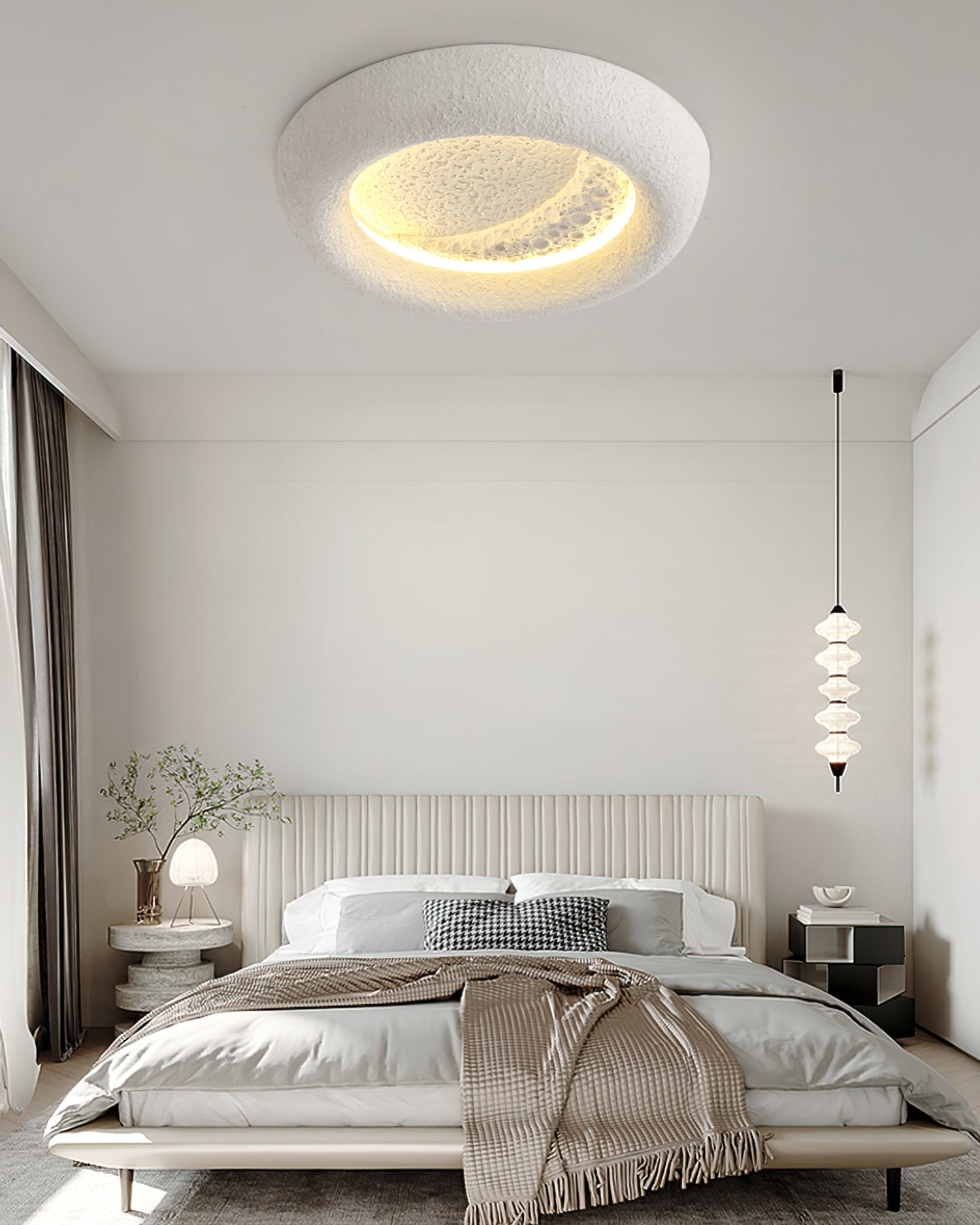 EtherealBeam™ Deckenleuchte – Mondinspirierte LED-Deckenlampe mit dimmbarem Warmlicht & Fernbedienung