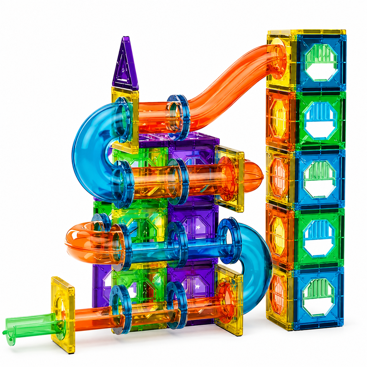 Magnetic Building Blocks Set™ – Magnetisches Baukasten-Set mit LED-Lichtern (45–200 Teile, STEM Lernspielzeug ab 3 Jahren)